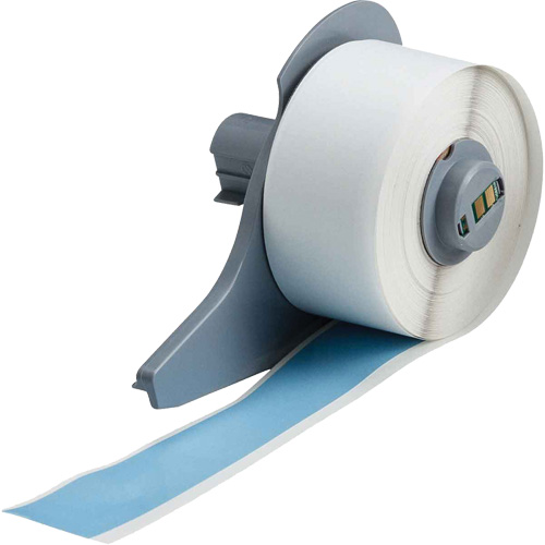 All-Weather Permanent Adhesive Label Tape, Vinyl, Blue, 1" Width O-Max