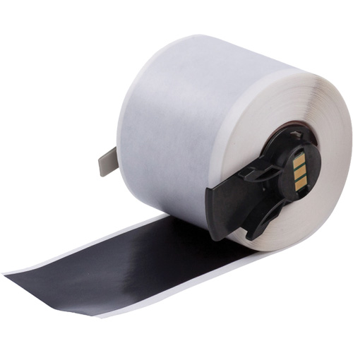 Multi-Purpose Label Tape, Vinyl, Black, 1.9" Width O-Max
