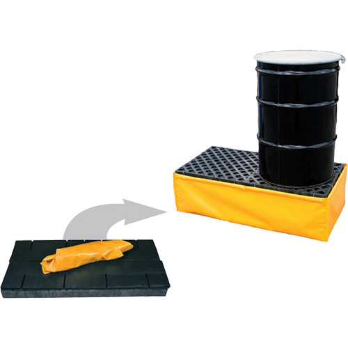 Ultra-Spill Pallet flexible, 2 barils, Capacit&eacute; de d&eacute;versement 66 gal. US, 48" x 24" x 14" O-Max