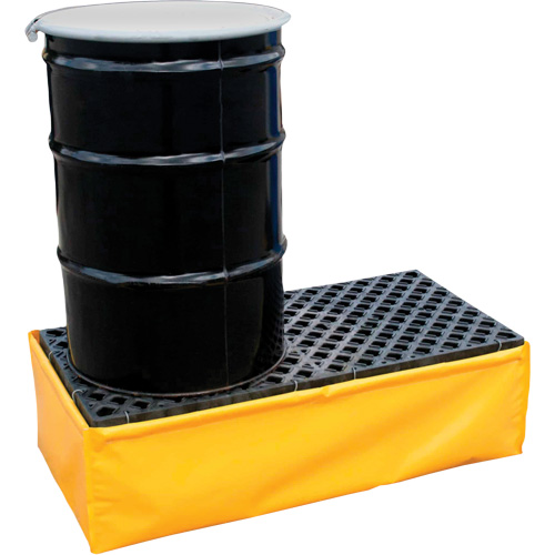 2-Drum Flexible Ultra-Spill Pallet&reg;, 66 US gal. Spill Capacity, 48" x 24" x 14" O-Max