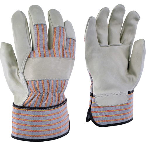 Gants de travail ray&eacute;s 24-61, T-petit, Paume en Cuir fleur de vache O-Max