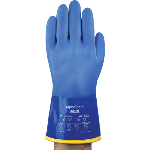 Gants jetables AlphaTec 23-202, Taille 8, 11,8" lo, Coton, Doublure en Molleton O-Max