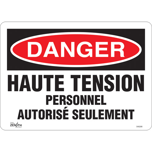 "Haute tension" Sign, 10" x 14", Vinyl, French O-Max