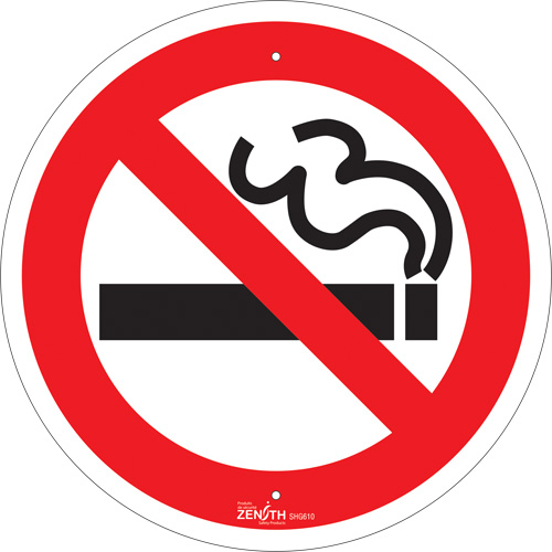 No Smoking CSA Standard Safety Sign, 12" x 12", Aluminum, Pictogram O-Max