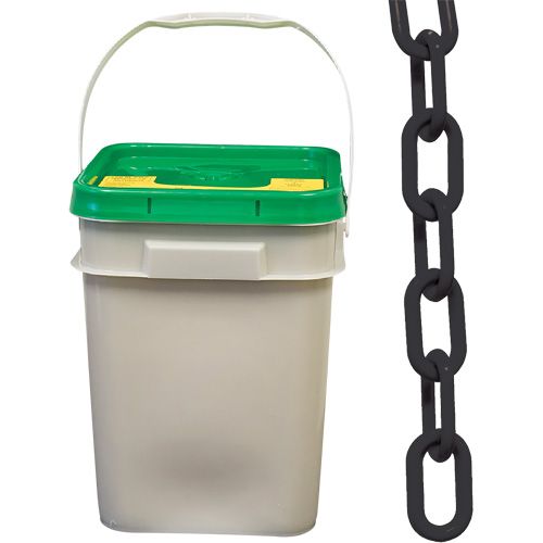 Chaîne de s&eacute;curit&eacute; en plastique robuste, Noir, Maillon de 2", 120' de long O-Max