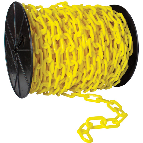 Chaîne de s&eacute;curit&eacute; en plastique robuste, Vert, Maillon de 2", 120' de long O-Max