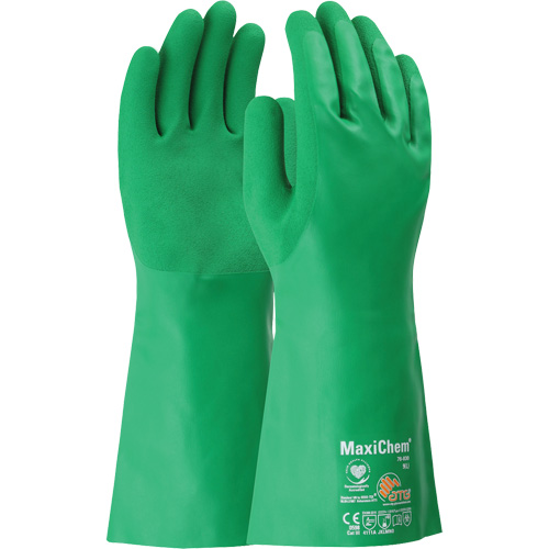 ATG MaxiChem&reg; Chemical-Resistant Gloves, Size Small, 14" L, Nitrile O-Max