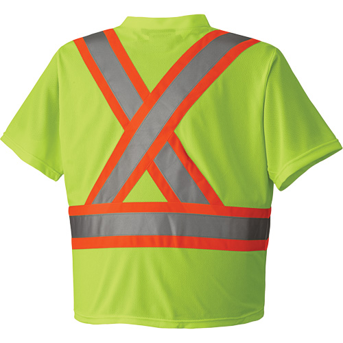 6989 Chandail pour la circulation en micromaille, T-petit, Jaune lime haute visibilit&eacute; O-Max