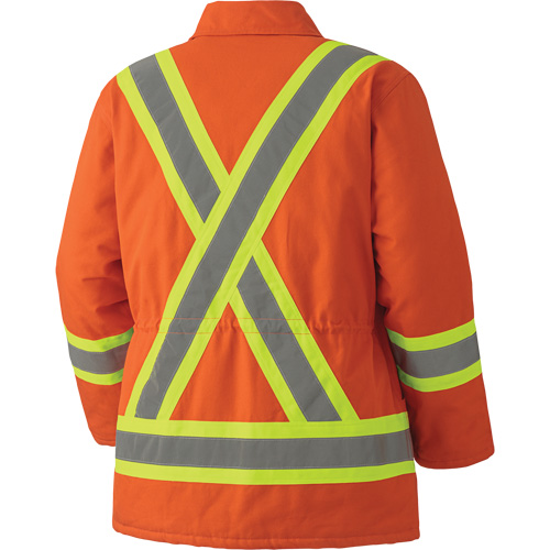 5537A Quilted Duck Safety Parka, High Visibility Orange, Small O-Max