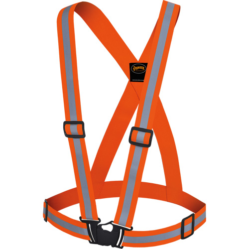 5496 High-Visibility Safety Sash, High Visibility Orange, Silver Reflective Colour, One Size O-Max