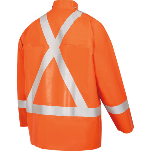 5990J Manteau de s&eacute;curit&eacute; imperm&eacute;able tr&egrave;s robuste ignifuge et r&eacute;sistant aux arcs &eacute;lectriques, Petit, Orange haute visibilit&eacute;, 11 cal/cm² O-Max