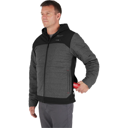 Veste chauffante M12 QuietShell avec pile, Hommes, Petit, Gris O-Max