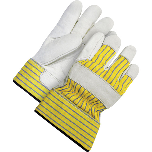 Gants d'ajusteur doubl&eacute;s avec poignet de s&eacute;curit&eacute;, 2T-Grand, Paume en Cuir fleur de vache, Doublure en Peluche d'acrylique O-Max