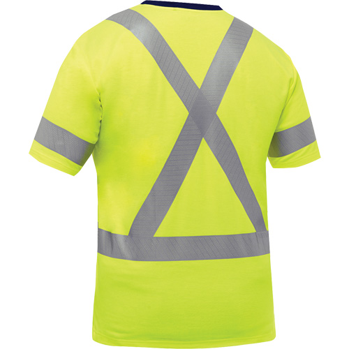 Bisley&reg; X-Back Short Sleeve Shirt, Poly-Cotton, Small, High Visibility Lime-Yellow O-Max