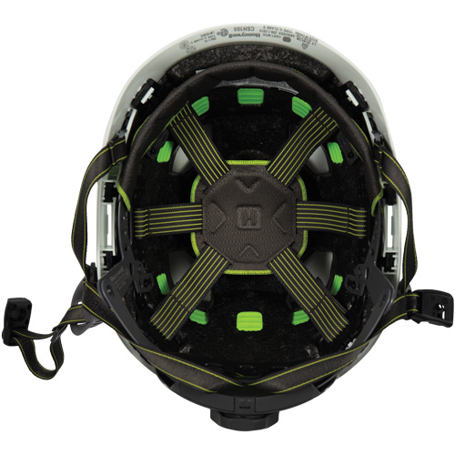 Casque de s&eacute;curit&eacute; d'escalade Fibre Metal, R&eacute;pond aux normes CSA type 2, Suspension Rochet, Ventil&eacute; O-Max