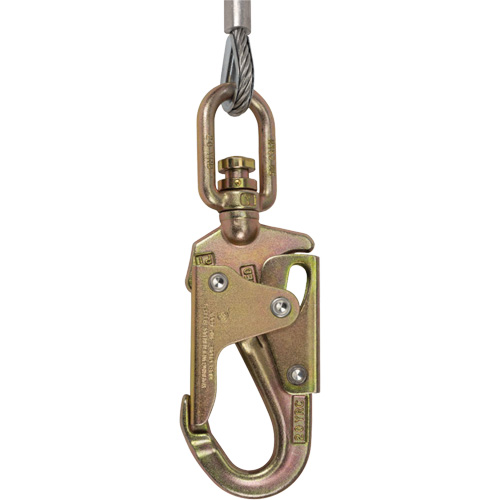 SRL-73302-20LE Self-Retracting Lifeline, 20', Galvanized Steel, Swivel O-Max