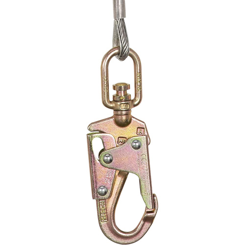 SRL-73302-60LE Self-Retracting Lifeline, 60', Galvanized Steel, Swivel O-Max