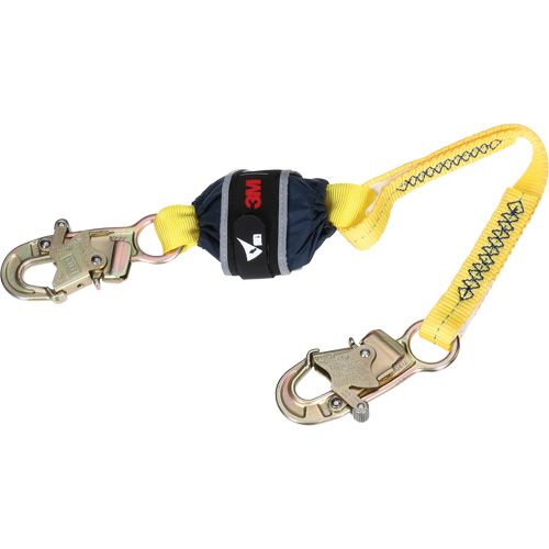 Web Shock-Absorbing Lanyard, 2.5', Snap Hook Center, Snap Hook Leg Ends, Polyester O-Max