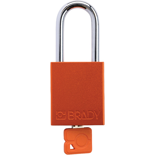 Cadenas de verrouillage de s&eacute;curit&eacute; Velocity Plus, Orange, Cl&eacute;s identiques, Aluminium, Largeur de 1-1/2" O-Max