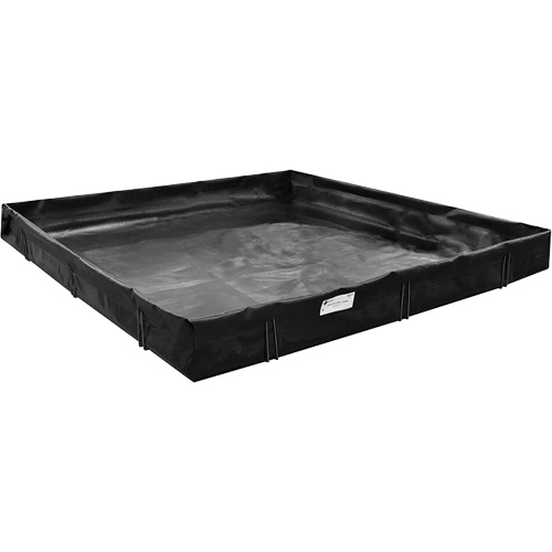 Berme de confinement des d&eacute;versements, Capacit&eacute; 179 gal. US, 6' la x 4' lo x 1" h, Support en L O-Max