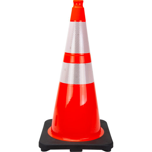 Premium Traffic Cone, 28", Orange, 4" & 6" Reflective Collar(s) O-Max