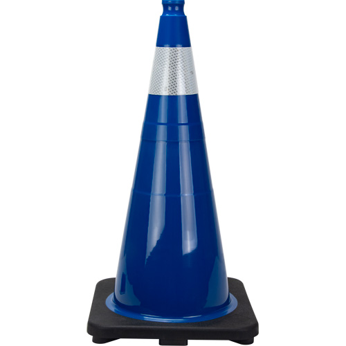 Premium Traffic Cone, 28", Blue, 4" Reflective Collar(s) O-Max