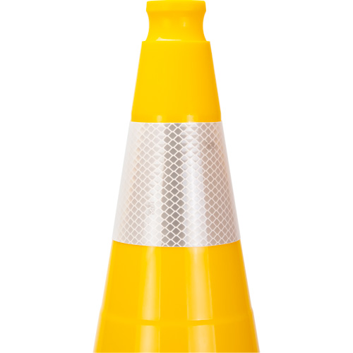 Premium Traffic Cone, 28", Yellow, 4" Reflective Collar(s) O-Max