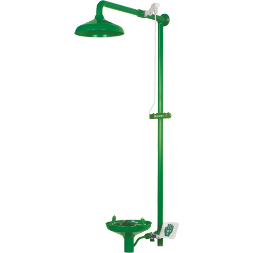 Laboratory Combination Shower with Open ABS Bowl, Wall-Mount O-Max