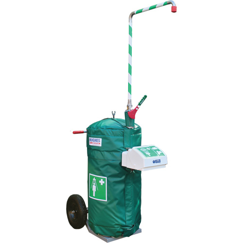 Insulated Mobile Self-Contained Emergency Safety Shower with Eye and Face Wash, 30 gal. Capacity, Meets None O-Max