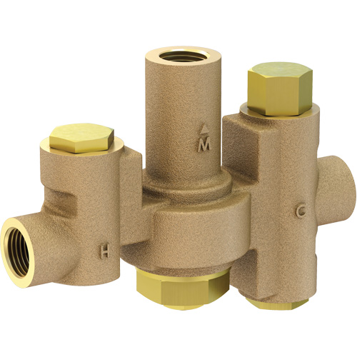 Vanne m&eacute;langeuse thermostatique de moyenne capacit&eacute; pour les douches oculaires et faciales individuelles, 2 - 35,1 gal./min O-Max