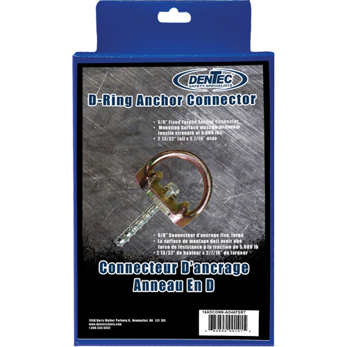 Raccord d'ancrage, Anneau en D, Usage Temporaire O-Max