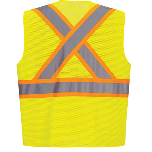 Veste de s&eacute;curit&eacute; &agrave; bandes contrastantes, Jaune lime haute visibilit&eacute;, Petit, Polyester O-Max