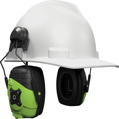 &eacute;couteurs Bluetooth Link Aware vert s&eacute;curit&eacute;, Style Fixation pour casque, 21 dB O-Max