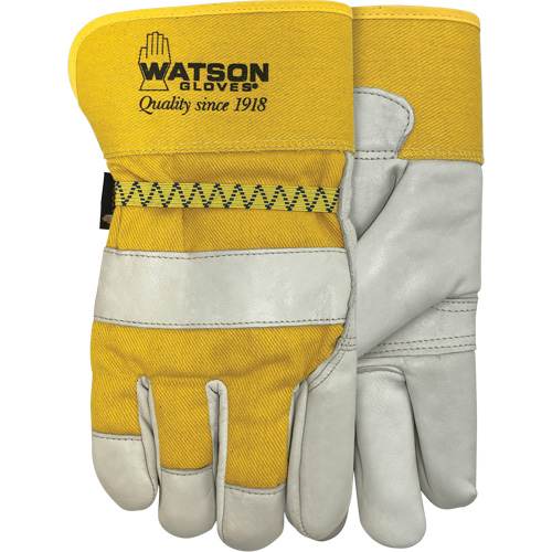 Gants doubl&eacute;s combin&eacute;s en cuir 94003i , Grand, Paume en Cuir fleur de vache, Molleton O-Max
