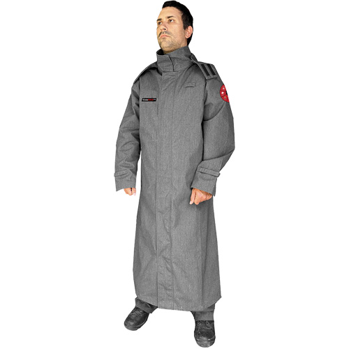 CoreMAX FR 52" Jacket with Attached Hood, Medium, Grey O-Max