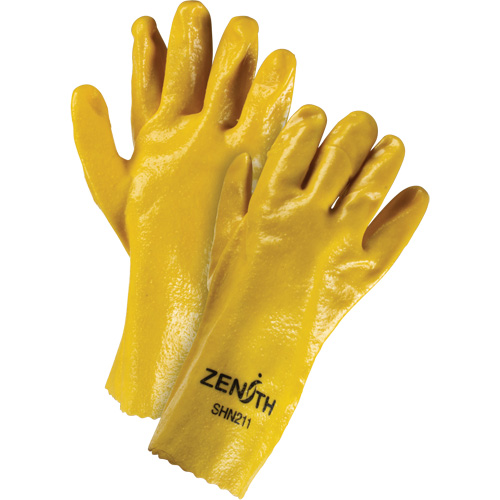 Gants &agrave; fini rugueux et r&eacute;sistants aux produits chimiques, Taille 9, 12" lo, PVC, Doublure en Interlock, 47-mil O-Max