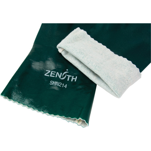 Gants verts &agrave; double enduit, 12" lo, PVC, Doublure en Jersey de coton, 70 mils O-Max