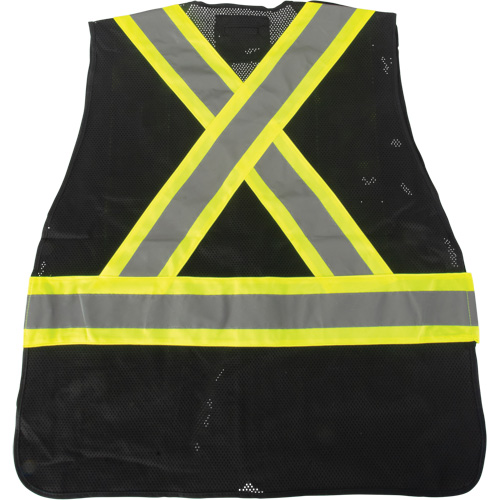 CSA Compliant Surveyor Vest, Black, Medium, Polyester O-Max