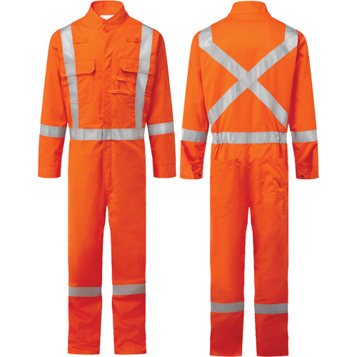 Bizflame&reg; 88/12 Iona 7 oz. FR510 FR Coverall, Size 36, Orange O-Max