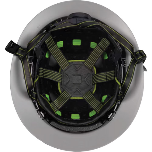 Casque Fibre Metal de style escalade avec bordure compl&egrave;te, R&eacute;pond aux normes CSA type 2, Suspension Rochet, Non ventil&eacute; O-Max
