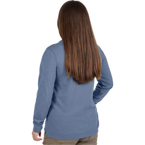 GRIDIRON Long Sleeve Pocket T-Shirt, Women's, X-Small, Blue O-Max