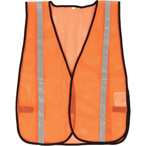 Compact Mesh Safety Vest, High Visibility Orange, Polyester O-Max