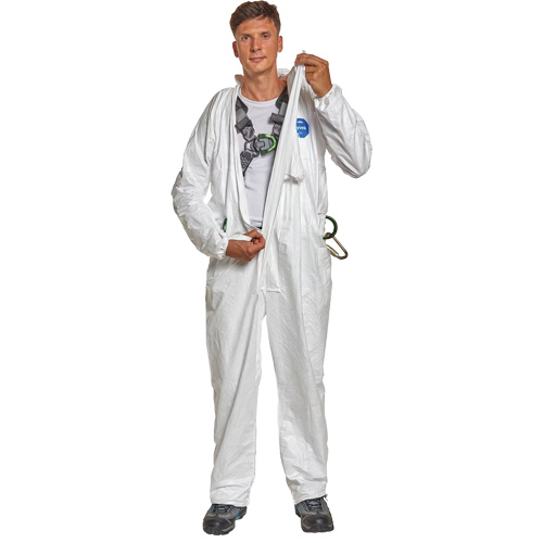 Harness-Compatible Disposable Coverall, X-Large, White, Tyvek&reg; 500 O-Max