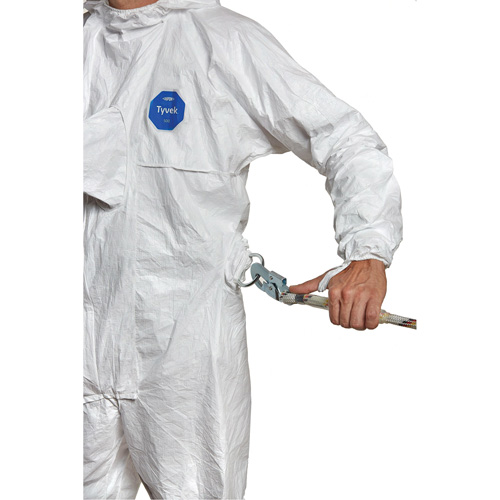 Harness-Compatible Disposable Coverall, X-Large, White, Tyvek&reg; 500 O-Max