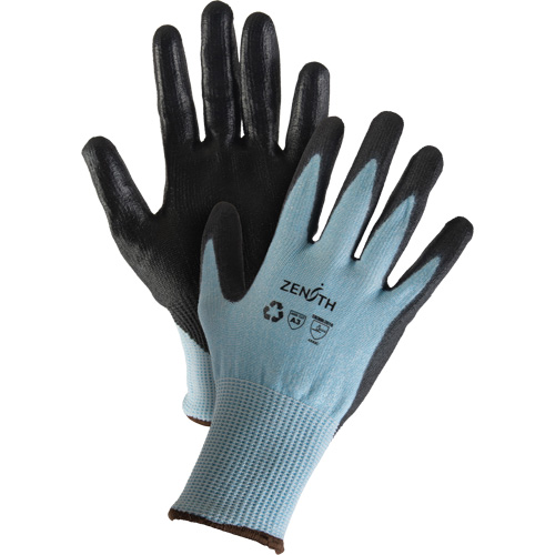 Eco-Friendly Stretch Cut-Resistant Gloves, Size 11, 13 Gauge, Polyurethane Coated, HPPE/RPET Shell, ASTM ANSI Level A3 O-Max