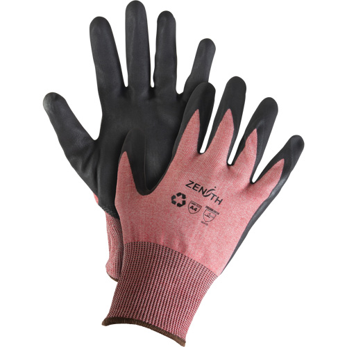 Gants &eacute;cologiques, l&eacute;gers, et r&eacute;sistants &agrave; la coupe, &agrave; haute dext&eacute;rit&eacute;, Taille 11, Calibre 18, Rev&ecirc;tement Mousse de nitrile, Enveloppe en Acier inoxydable/PEHP/rPET, ASTM ANSI niveau A4 O-Max
