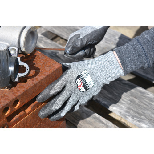 RWG566 AXIS Cut Protection Touchscreen Work Glove, Size X-Small, 18 Gauge, Polyurethane Coated, Stainless Steel/HPPE Shell, ASTM ANSI Level A5/EN 388 Level E O-Max