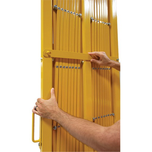 Barri&egrave;re extensible, 84" h x 20' lo, Jaune O-Max