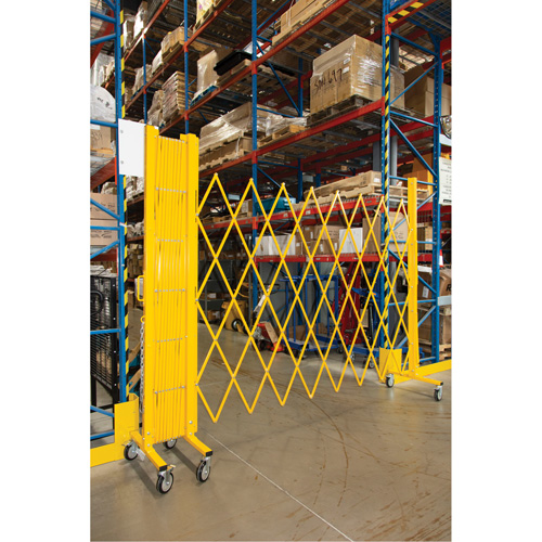 Barri&egrave;re extensible, 84" h x 20' lo, Jaune O-Max