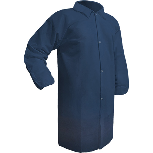 Care Lab Coat, Polypropylene, Medium, Blue O-Max